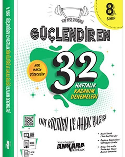 ANKARA YAYINLARI DİN KÜLTÜRÜ VE AHLAK BİLGİSİ 32 HAFTALIK GÜÇLENDİREN KAZANIM DENEMELERİ