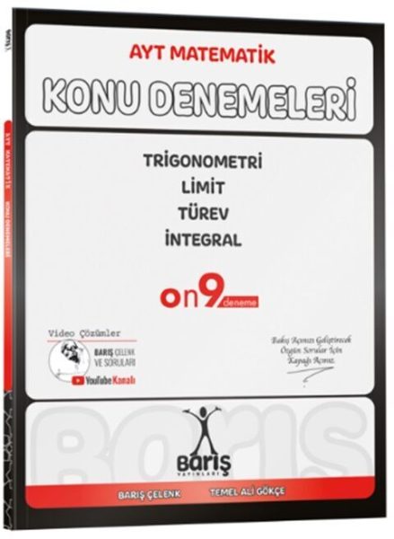 BARIŞ YAYINLARI AYT Matematik Trigonometri Limit Türev İntegral Konu Denemeleri