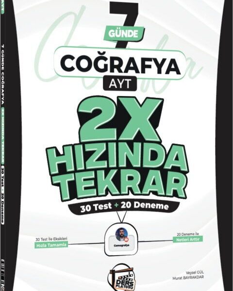 DERS PLATOSU YAYINLARI YKS AYT 2X HIZINDA TEKRAR COĞRAFYA - 2026