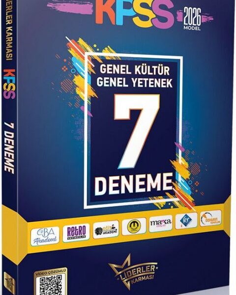 LİDERLER KARMASI YAYINLARI 2026 KPSS Genel Yetenek Genel Kültür Çözümlü 7 Deneme
