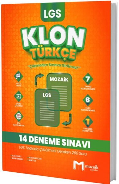 MOZAİK YAYINLARI 8.SINIF MOZAİK KLON DENEME TÜRKÇE - 25-26