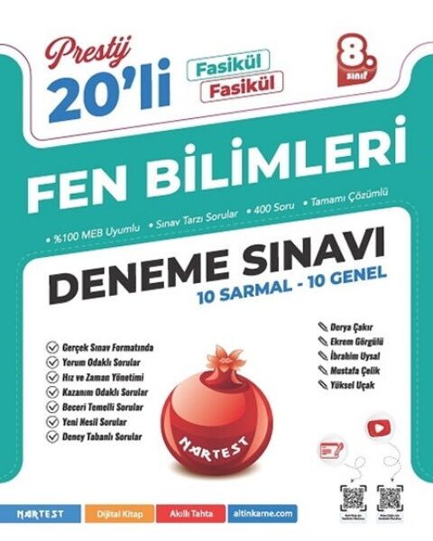 NARTEST YAYINEVİ 8. SINIF PRESTİJ DS FEN BİLİMLERİ 20 DENEME SINAVI