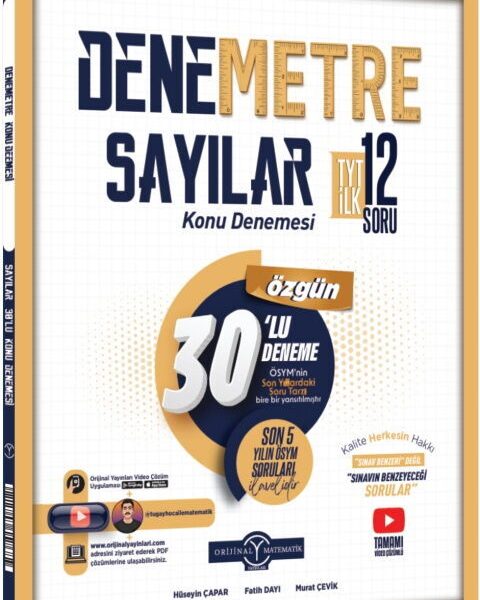 ORİJİNAL YAYINLARI TYT DENEMETRE 30 LU SAYILAR - 2026