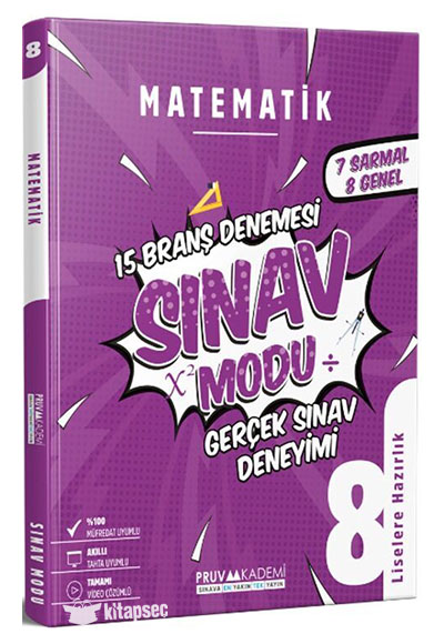 1718375317.jpg PRUVA AKADEMİ YAYINLARI 8. SINIF SINAV MODU BRANŞ DENEMESİ MATEMATİK - Görsel 1