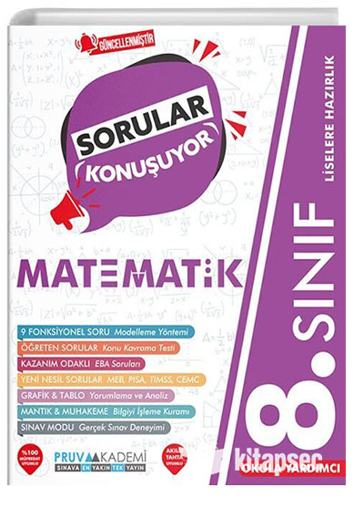 1718881652.jpg PRUVA AKADEMİ YAYINLARI 8. SINIF SORULAR KONUŞUYOR SORU BANKASI MATEMATİK - Görsel 1