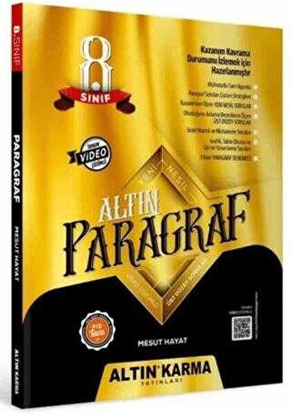 ALTIN KARMA YAYINLARI 8.Sınıf Altın Paragraf Soru Bankası