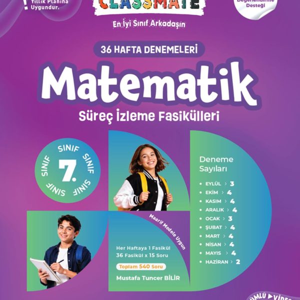 OKYANUS YAYINCILIK 7. Sınıf Classmate 36 Hafta Denemeleri Matematik Süreç İz. Fasikülleri