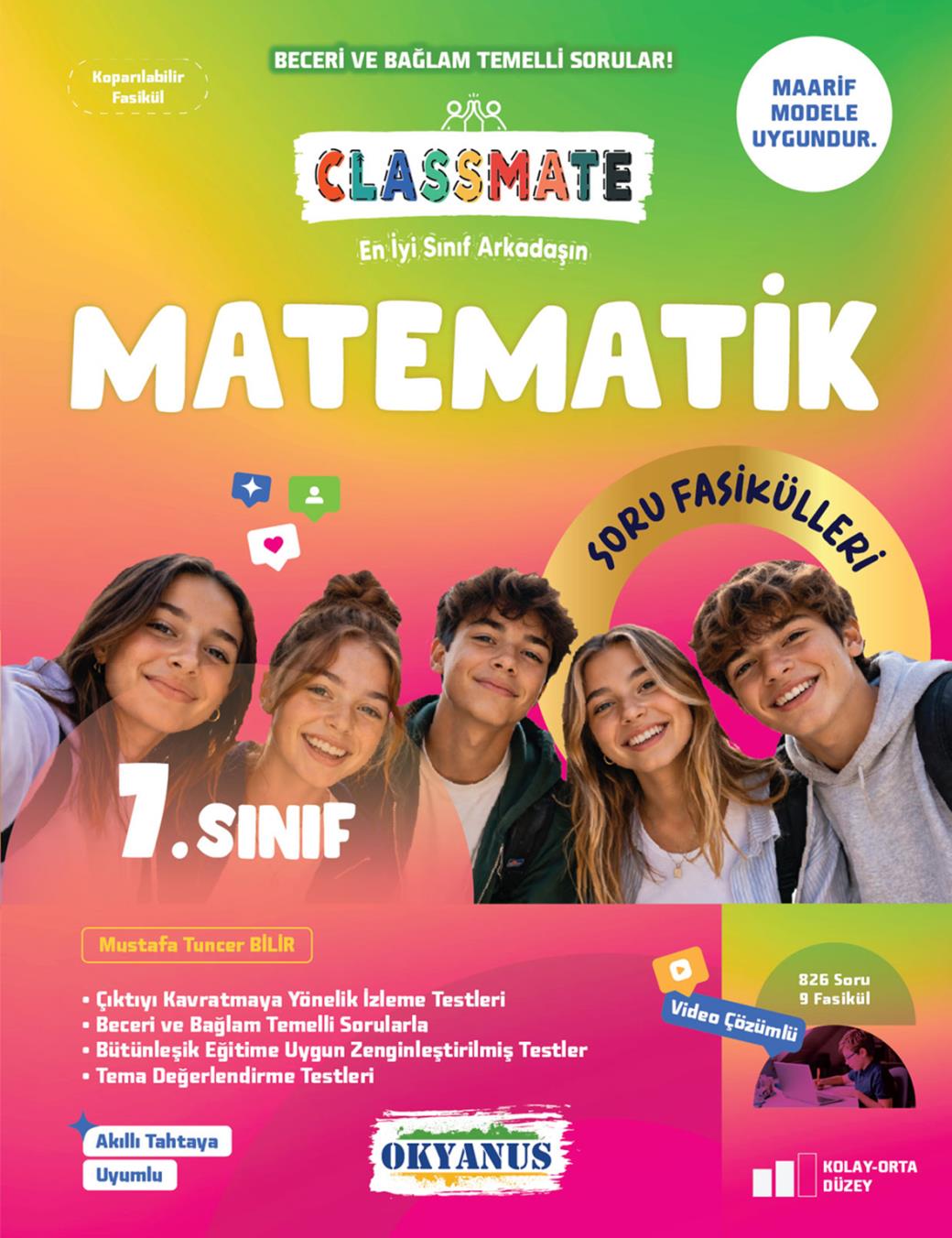 9786255636812.jpg OKYANUS YAYINCILIK 7. Sınıf Classmate Matematik Soru Fasikülleri - Görsel 1