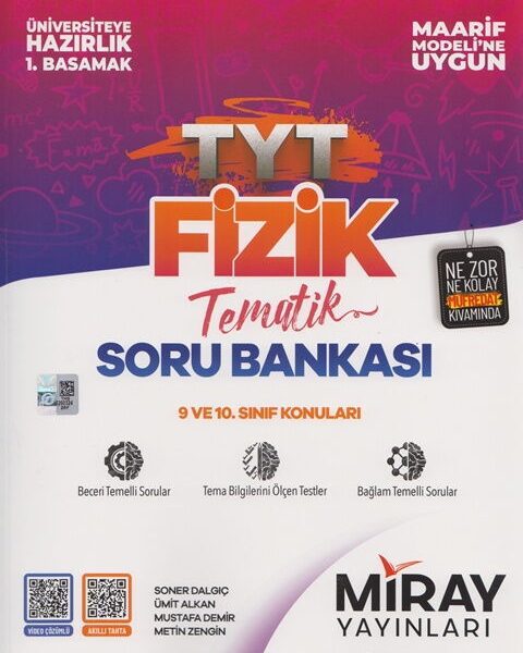MİRAY YAYINLARI Maarif Model TYT Fizik Soru Bankası (Üniversiteye Hazırlık 1. Basamak)