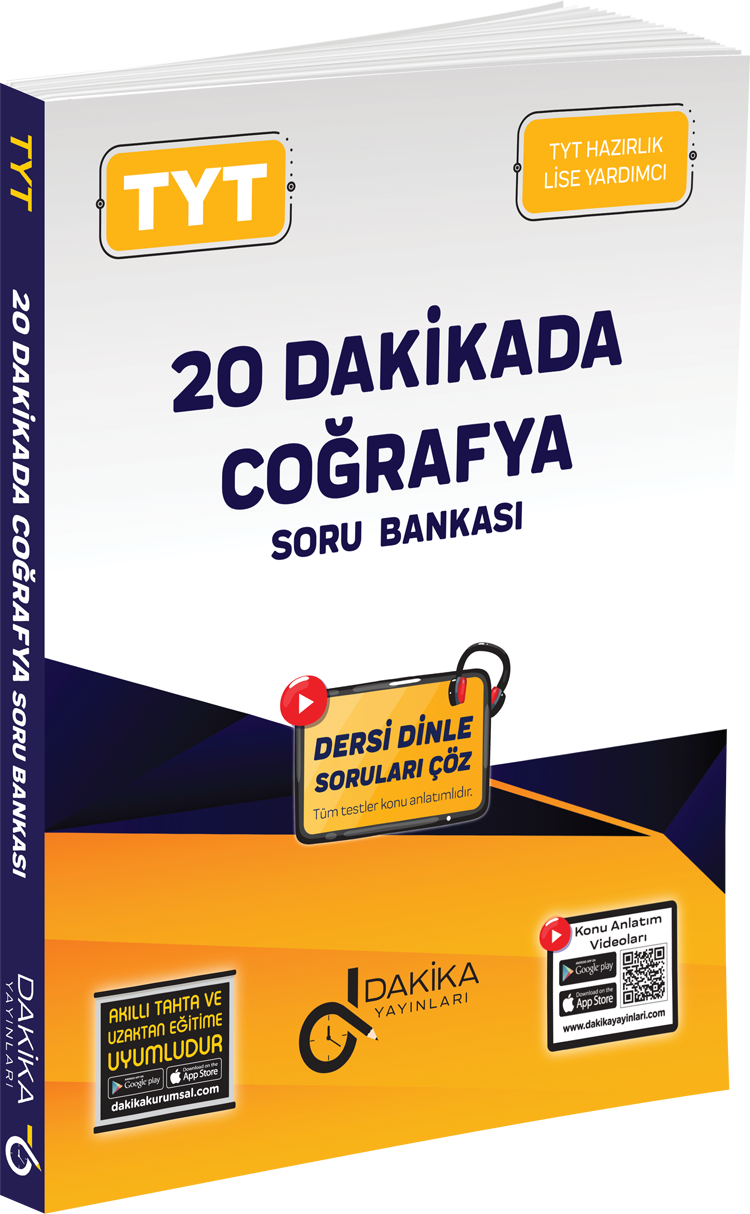 TYT_20dk_Cog_SB-1.png 20 DAKİKA YAYINLARI TYT COĞRAFYA SORU BANKASI - Görsel 1