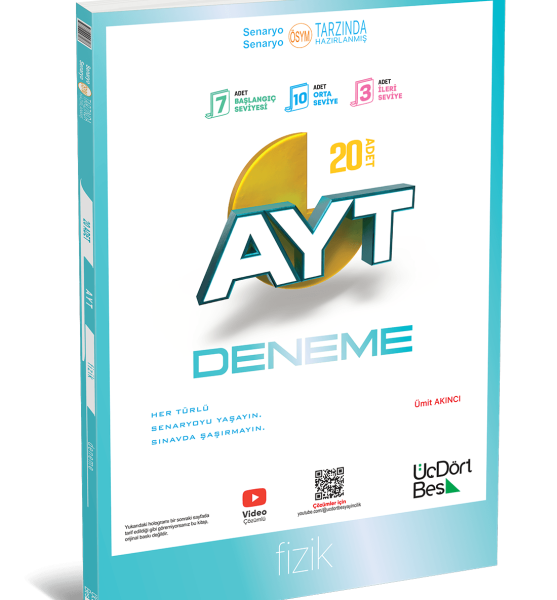 ÜÇ DÖRT BEŞ YAYINLARI AYT FİZİK 20 Lİ DENEME