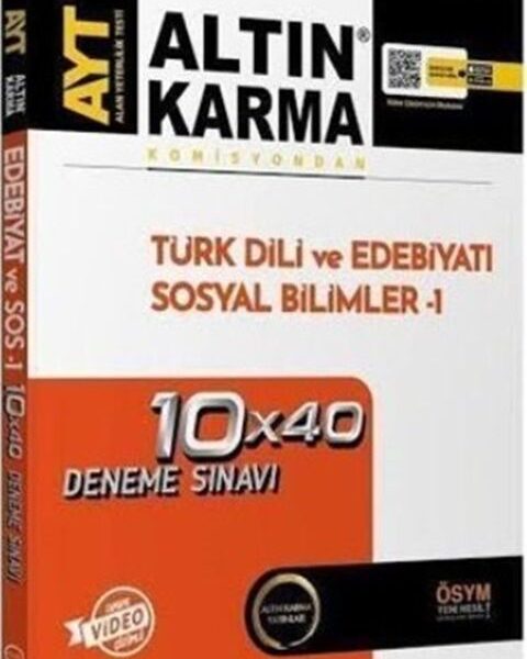 ALTIN KARMA YAYINLARI  AYT Türk Dili ve Edebiyatı Sosyal Bilimler-1 10*40 Branş Deneme