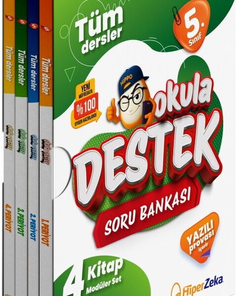 HİPER ZEKA YAYINLARI 5. Sınıf Tüm Dersler Okula Destek Soru Bankası | 4 Kitap Set