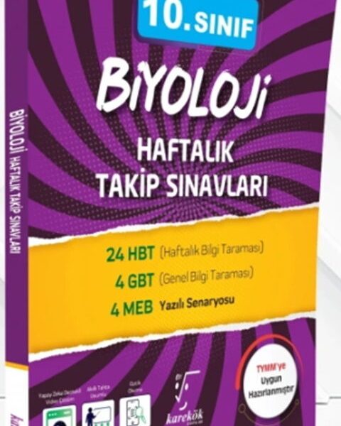 KAREKÖK YAYINLARI 10.SINIF BİYOLOJİ HAFTALIK TAKİP SINAVLARI
