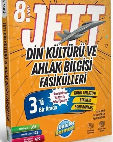 ÜNLÜLER YAYINLARI 8.SINIF DİN KÜLTÜRÜ VE AHLAK BİLGİSİ JETT FASİKÜLLERİ
