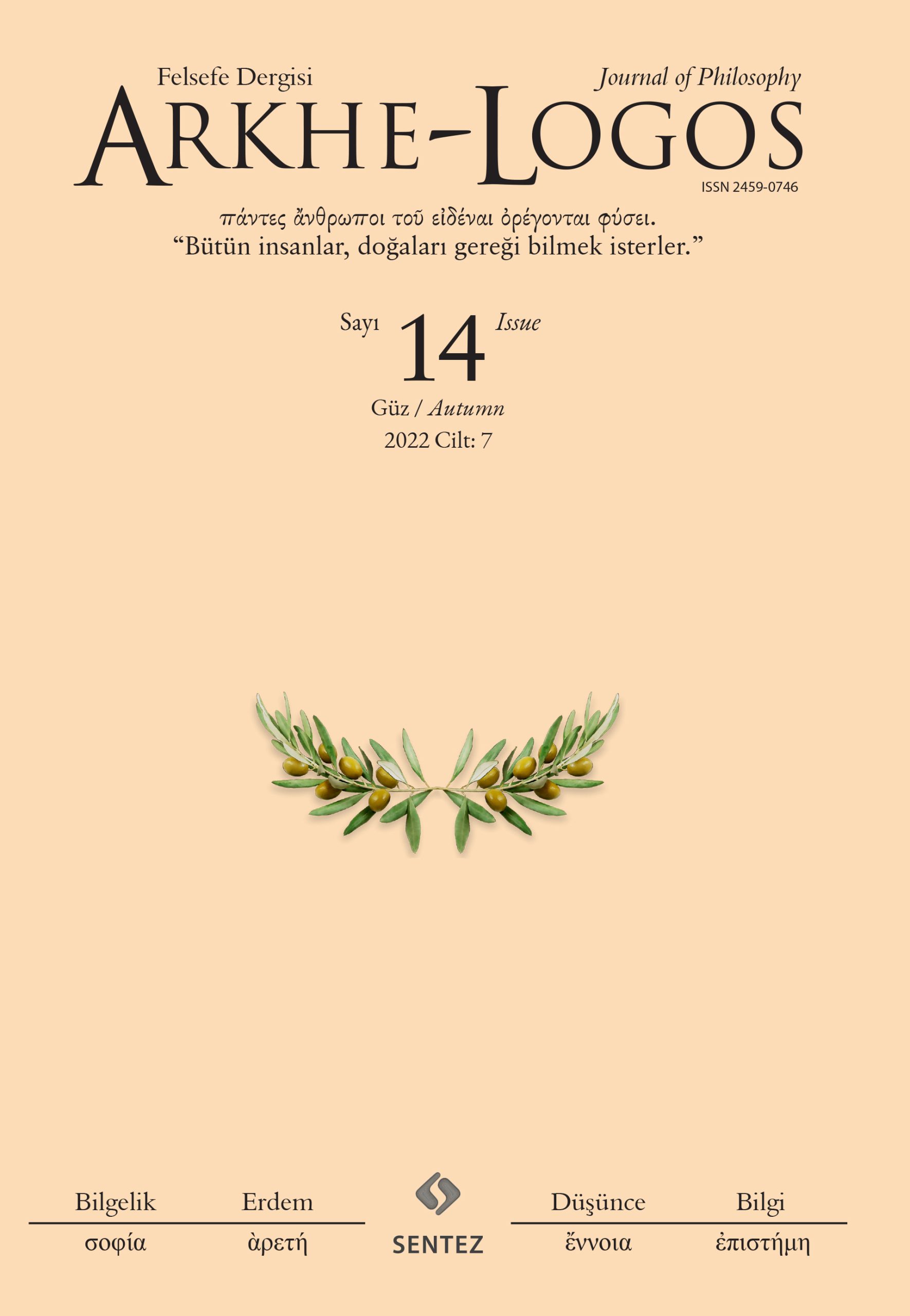 14.jpg SENTEZ YAYINCILIK - Arkhe-Logos Felsefe Dergisi Sayı 14 GÜZ 2023 - Görsel 1